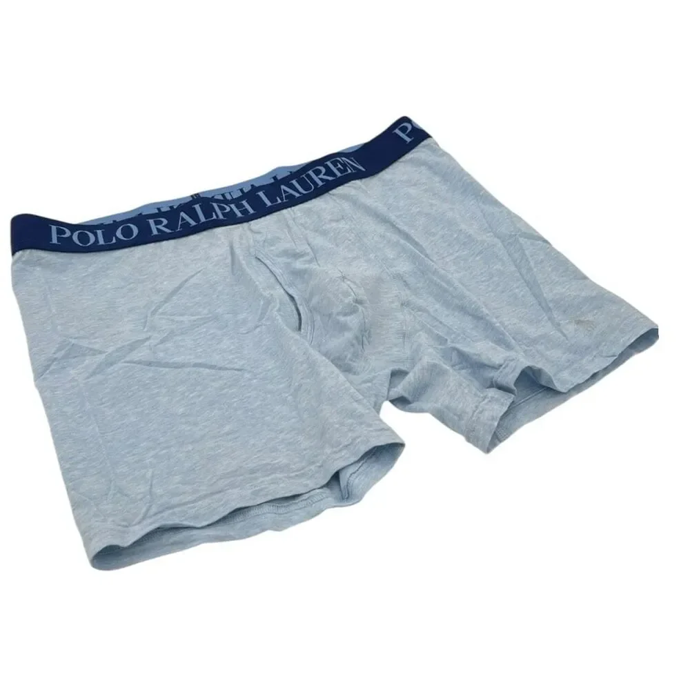 Polo Ralph Lauren Men's 4D-Flex Cotton Stretch Boxer Brief Heather Blue Size XL